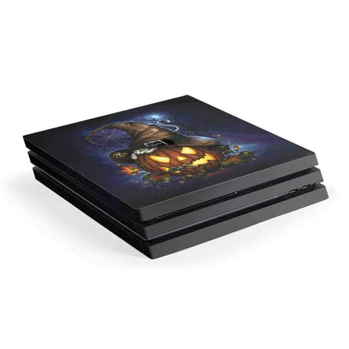 Halloween Cat and Jack O Lantern Pumpkin by Sarah Richter PlayStation PS4 Skins